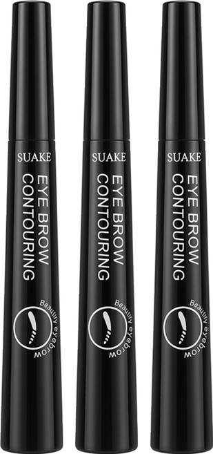 SUAKE 蘇安可 持久防水仿真四分叉眉筆 1.5g, 自然黑, 3支