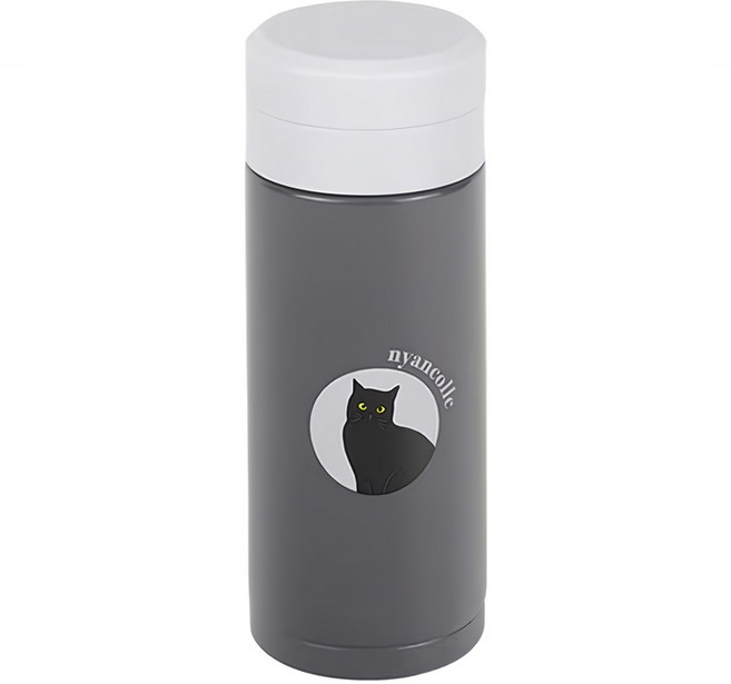 FREIZ 和平 NyanKorea 旋蓋纖巧保溫瓶 RH-1660, 貓咪 灰色, 200ml, 1個
