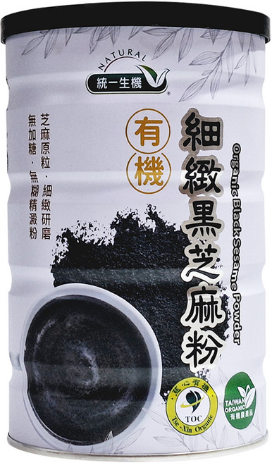 統一生機 有機細緻黑芝麻粉, 350g, 1罐