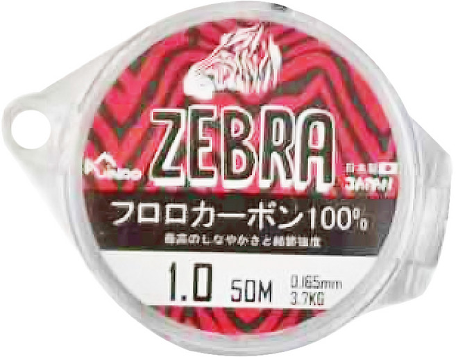 台灣 JiNDO ZEBRA 斑馬 極柔軟 碳纖線 隱形線 前導線 母線 抗UV 耐磨 路亞 釣魚 日本製 1.0號 3.7kg, 透明色, 1個