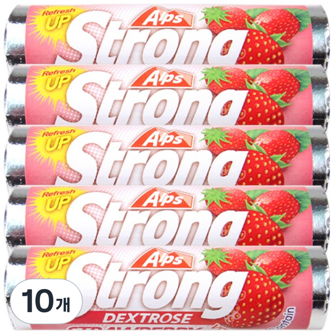 Alps Strong 葡萄糖糖果 草莓口味, 10個, 21g