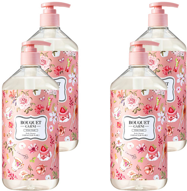 BOUQUET GARNI 香氛沐浴乳 白麝香, 1L, 4瓶
