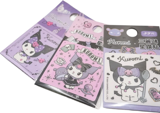Sanrio 三麗鷗 星鑽貼 2張, 酷洛米與巴庫 多色, 1組
