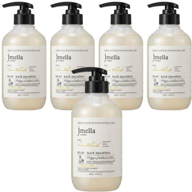 JMELLA 青澀初戀洗髮精, 500ml, 5瓶