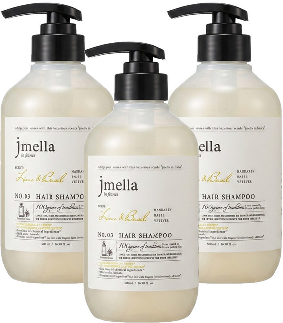 JMELLA 青澀初戀洗髮精, 500ml, 3瓶