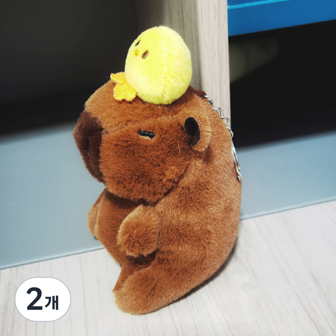 I'CLE 造型水豚絨毛娃娃鑰匙圈, 03 小雞, 12cm, 2個