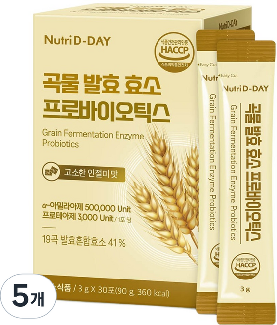 Nutri D-DAY 香醇穀物發酵酵素益生菌 30入, 90g, 5個