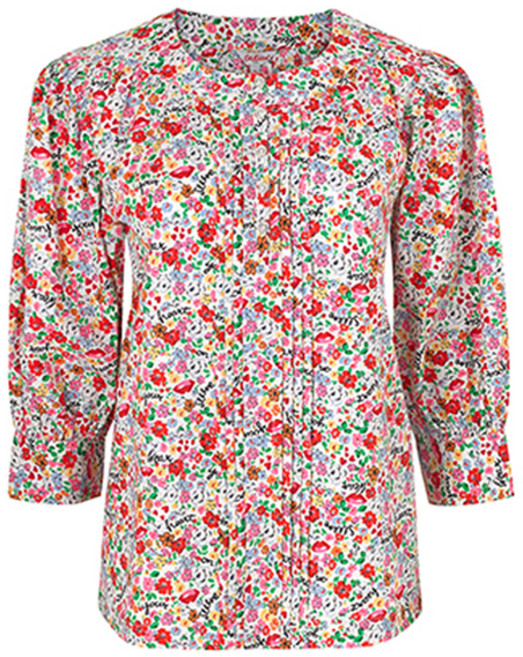 Cath Kidston 女款細褶細節印花棉質襯衫