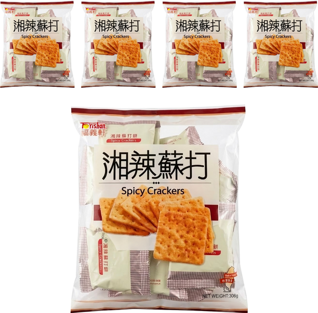 福義軒 湘辣蘇打餅, 306g, 5袋