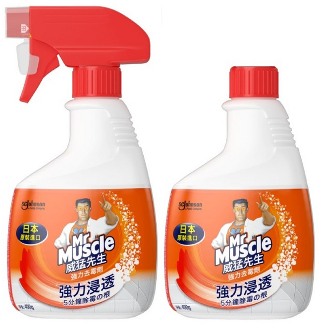 Mr Muscle 威猛先生 強力去霉劑 日本製 噴槍瓶 + 補充瓶, 800g, 1組
