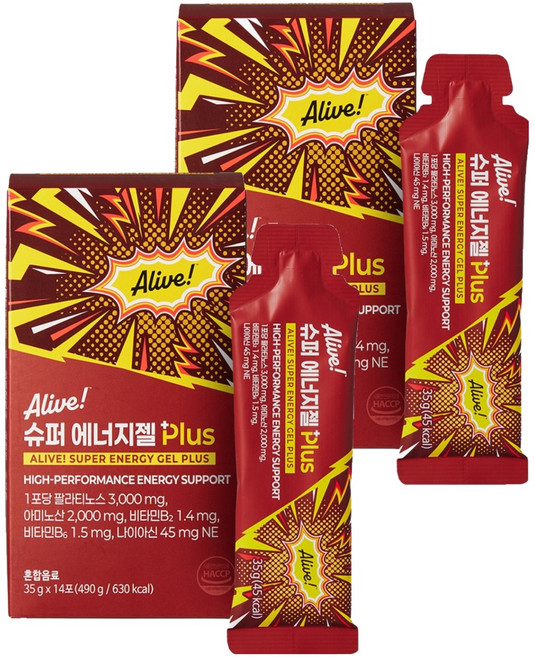 Alive 超級能量膠Plus, 2個, 490g