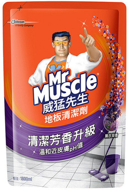Mr Muscle 威猛先生 地板清潔劑補充包 薰衣草香, 1.8L, 1包