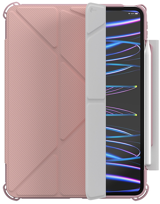 JTLEGEND Mighty Shield相機快取面蓋防摔皮套 含Apple pencil筆槽 + 磁扣, 粉色, 1個