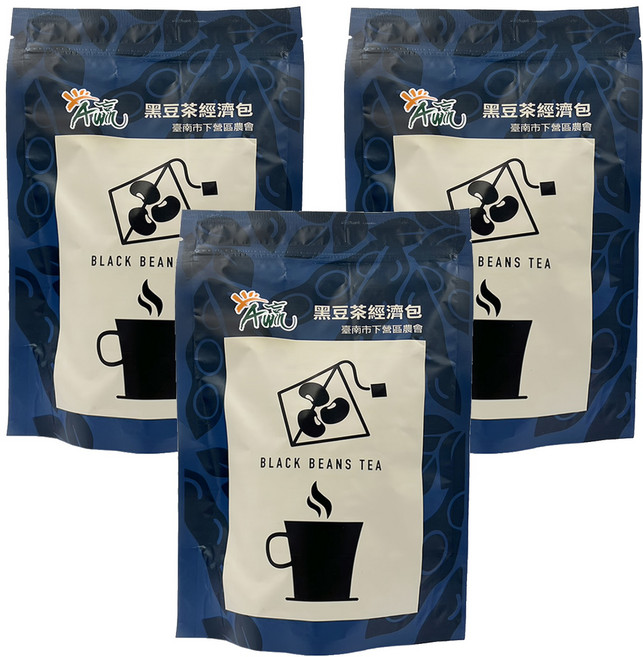 A贏 下營區農會 黑豆茶經濟包, 15g, 20包, 3袋