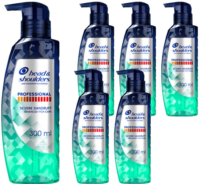 head&shoulders 海倫仙度絲 專業止癢頭皮護理洗髮精, 300ml, 6個