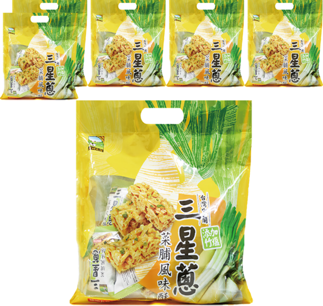 食材工坊 三星蔥菜脯風味酥, 340g, 6袋