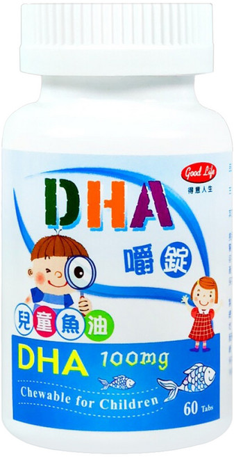 good Life 得意人生 兒童DHA 魚油嚼錠, 60顆, 1罐