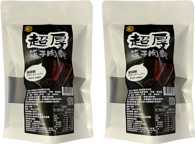 SUNFOOD 太禓食品 超厚筷子真空肉乾 黑胡椒, 160g, 2包