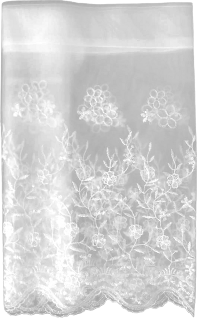 絮語飛花蕾絲門簾 櫃簾, 灰色