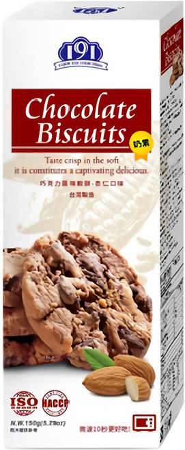 191 巧克力軟餅 杏仁 奶素, 150g, 1盒