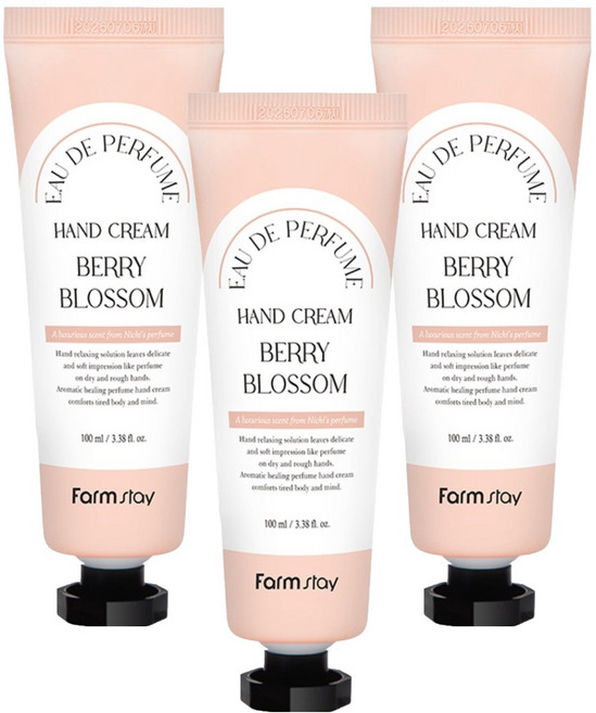 Farm stay 植物莊園 淡香水護手霜 莓果花漾, 100ml, 3個