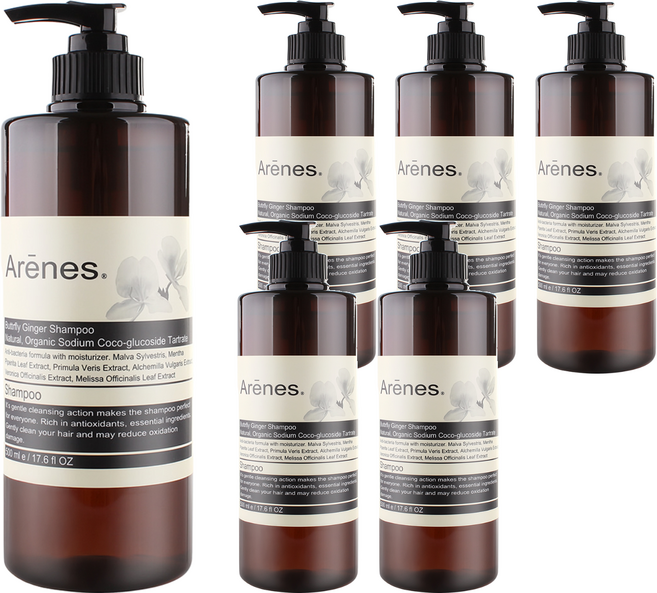 Arenes 愛霓思 穗花山奈香氛植萃洗髮露 Butterfly Ginger Shampoo, 500ml, 6瓶