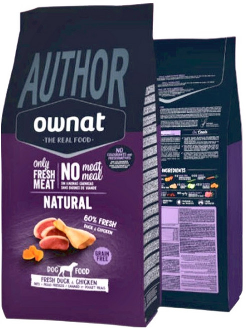 ownat 歐娜特 AUTHOR系列 全齡犬 無穀天然鮮肉糧 靈活關節配方, 3kg, 1袋, 新鮮鴨肉&雞肉