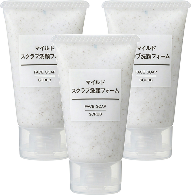 MUJI 無印良品 攜帶用溫和去角質洗面乳, 30g, 3條