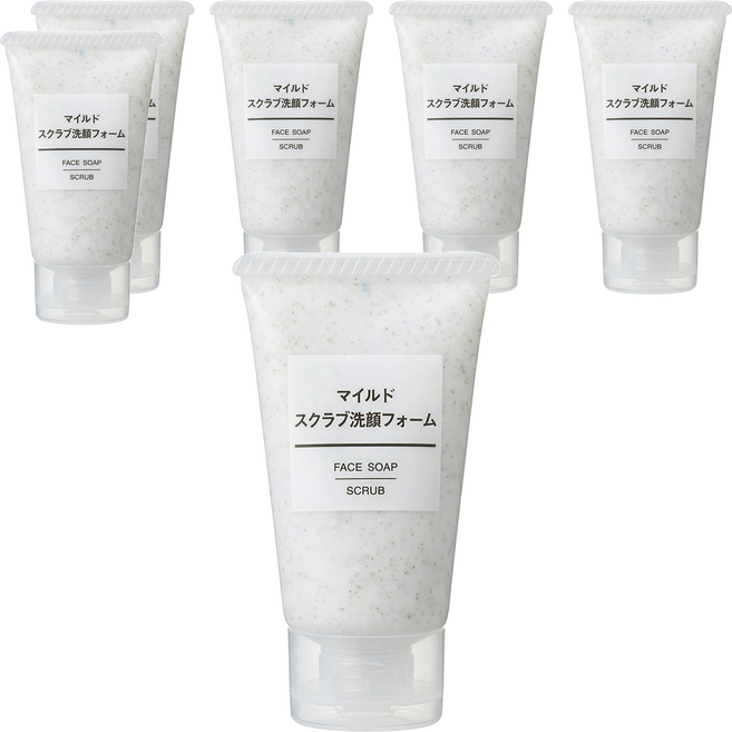 MUJI 無印良品 攜帶用溫和去角質洗面乳, 30g, 6條