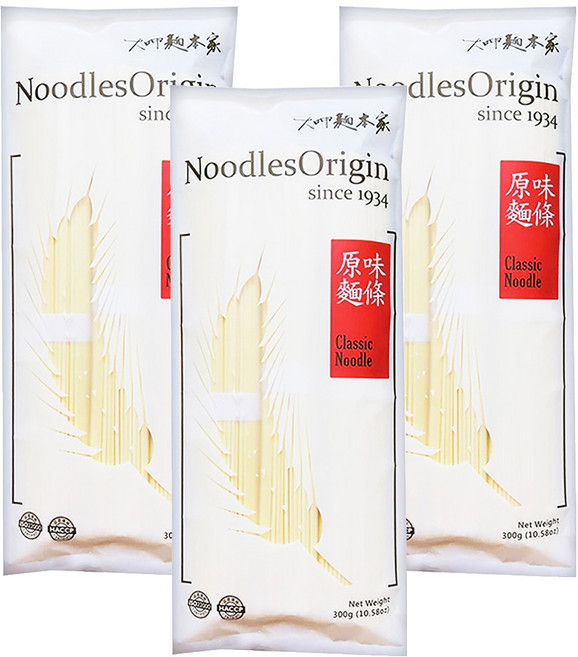 大呷麵本家 原味麵條 經濟包, 300g, 3包