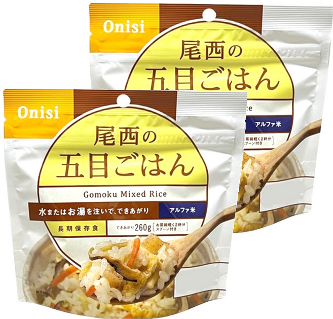 Onisi 尾西 沖泡即食飯 什錦風味, 2包, 100g