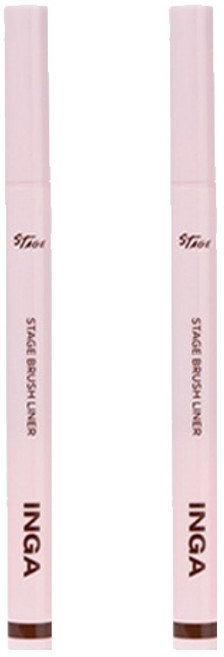 INGA Cosmetics 舞臺刷頭眼線液 0.6g, 2個, 深棕色