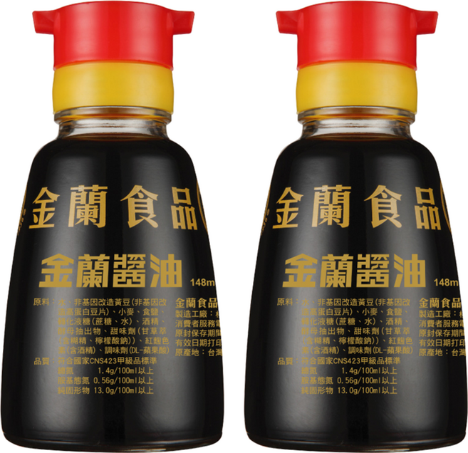 KIMLAN 金蘭 桌上瓶醬油, 148ml, 2瓶