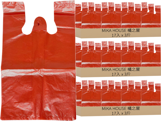 三旺牌 塑膠背心袋, 17入, 3包