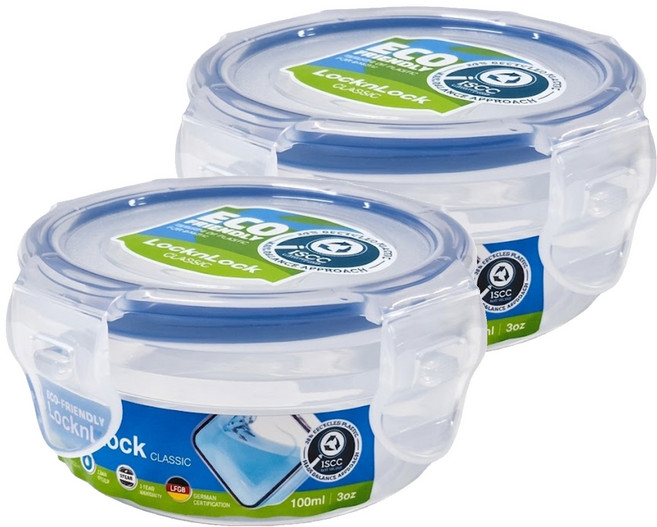 LocknLock 樂扣樂扣 耐熱微波PP保鮮盒 HPL931 89 x 43mm 圓形, 1個容器 + 1個蓋子, 2個
