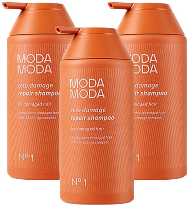 MODA MODA 3重損傷護理洗髮精, 3瓶, 500g