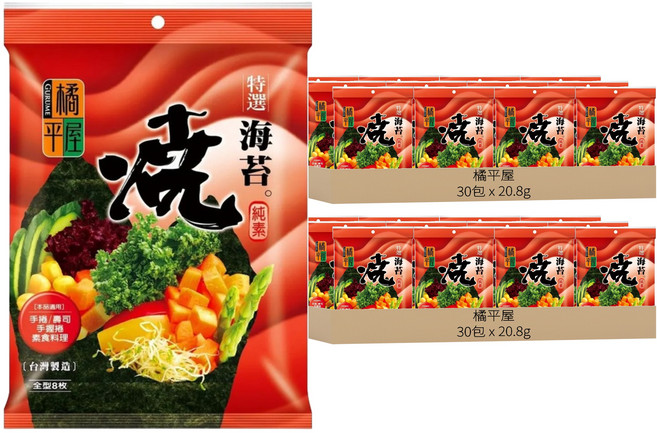 橘平屋 特選燒海苔, 20.8g, 60包