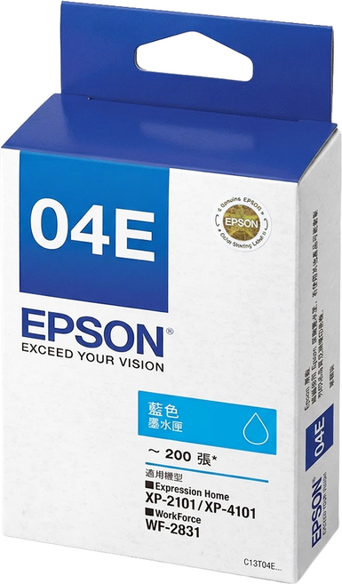 EPSON 台灣公司貨 墨水匣 C13T04E250, 藍色, 1個