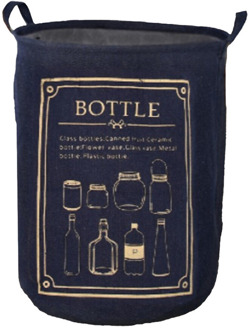Craftsman In Storage 收納職人 原創北歐加厚牛仔收納籃/洗衣籃/髒衣籃 BOTTLE, 藍色, 1個