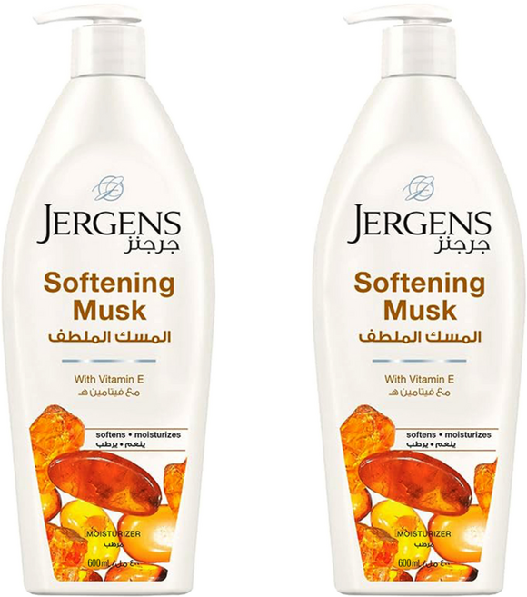 JERGENS 珍柔 乳液 麝香精華 600ml 滋潤保濕 維生素E 全家適用, 2件