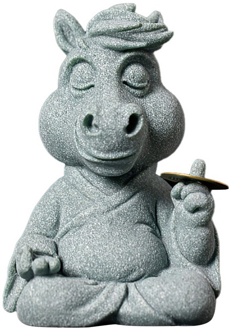 上手家居 招財風水擺件(招財擺飾/招財擺件/馬上有錢/開運/青砂石擺件)馬到成功, 青砂石
