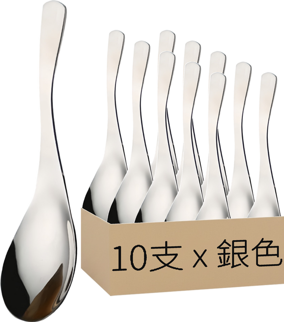 不鏽鋼 大 小湯匙 甜點匙 餐具 銀色 1組