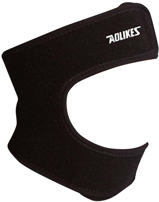 Lotus COZY FITNESS SERIES 可調式透氣護膝緩衝減震護具髕骨帶 腿圍35~48cm適用, 1個, 黑色