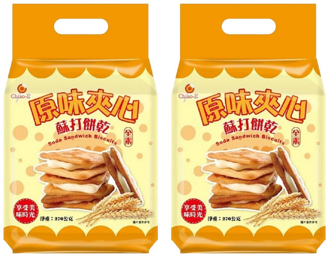 Chiao-E 巧益 原味夾心蘇打餅乾, 270g, 2包