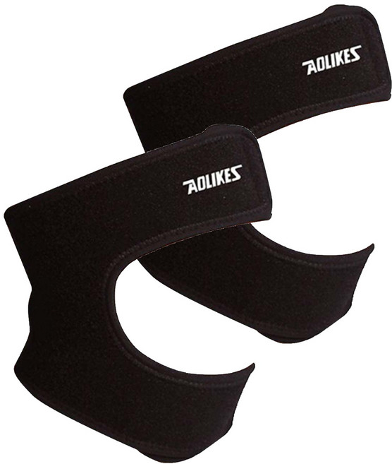 Lotus COZY FITNESS SERIES 可調式透氣護膝緩衝減震護具髕骨帶 腿圍35~48cm適用, 2個, 黑色