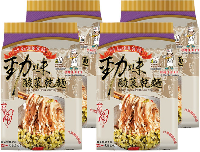 大甲佳旭 大甲乾麵 勁味酸菜拌麵 135g, 16包