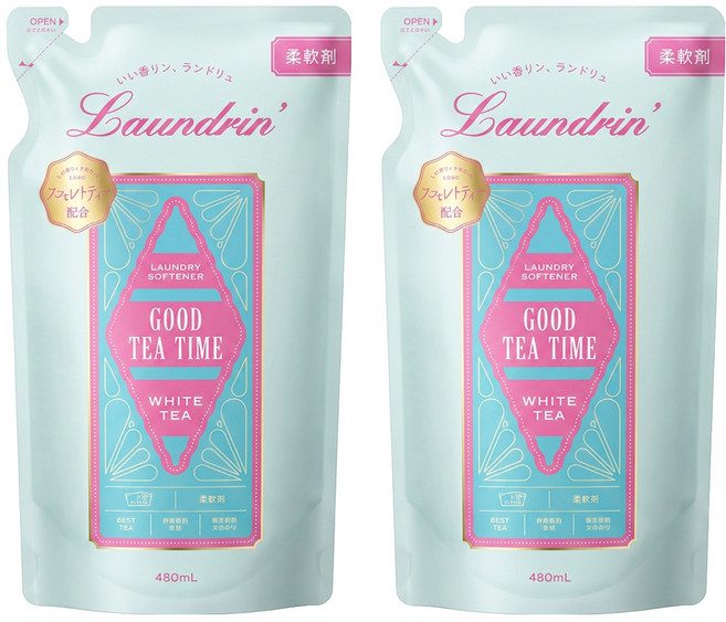 Laundrin' 朗德林 Good Tea Time柔軟精補充包 白茶香, 480ml, 2包