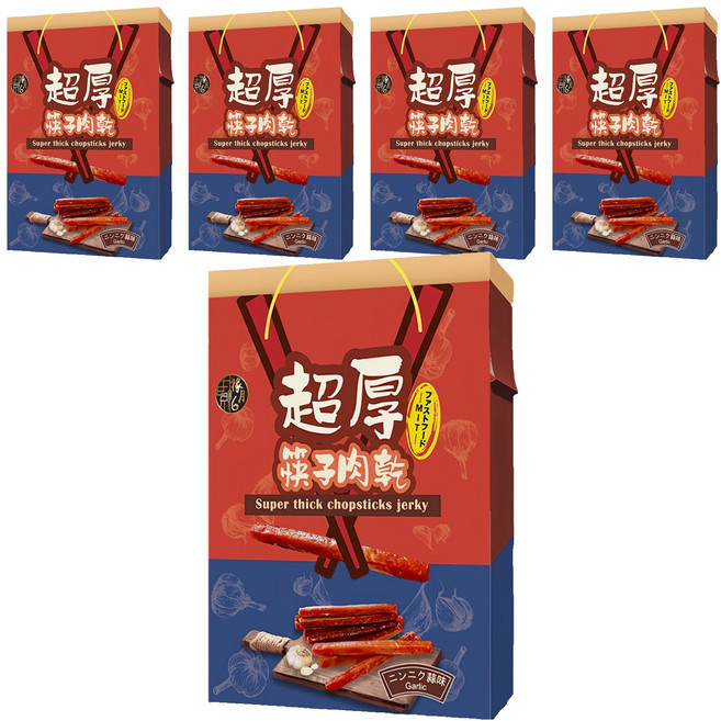 SUNFOOD 太禓食品 超厚筷子肉乾伴手禮盒 蒜味, 240g, 5盒