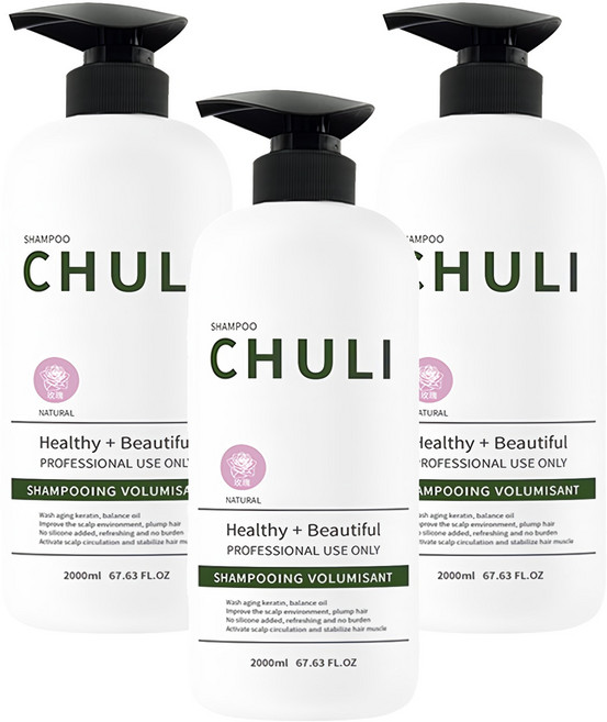 Chuli 初梨 天然系列 洗髮精 玫瑰, 2L, 3瓶