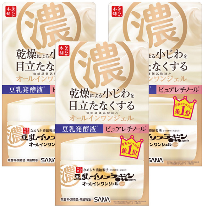 SANA 莎娜 豆乳美肌緊緻潤澤多效凝膠霜, 100g, 3件